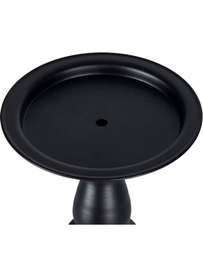 Beauenty 2-Piece Iron Pillar Candle Holders Black 16x11cm - Image 4