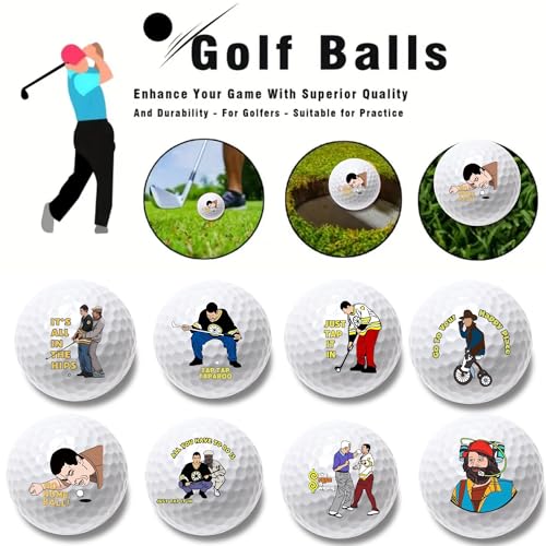 Artpreti 4 Pcs Funny Golf Balls for Birthday, Novelty Golfer Gift for Dad Coworkers Golfers Golf Lovers - Image 4
