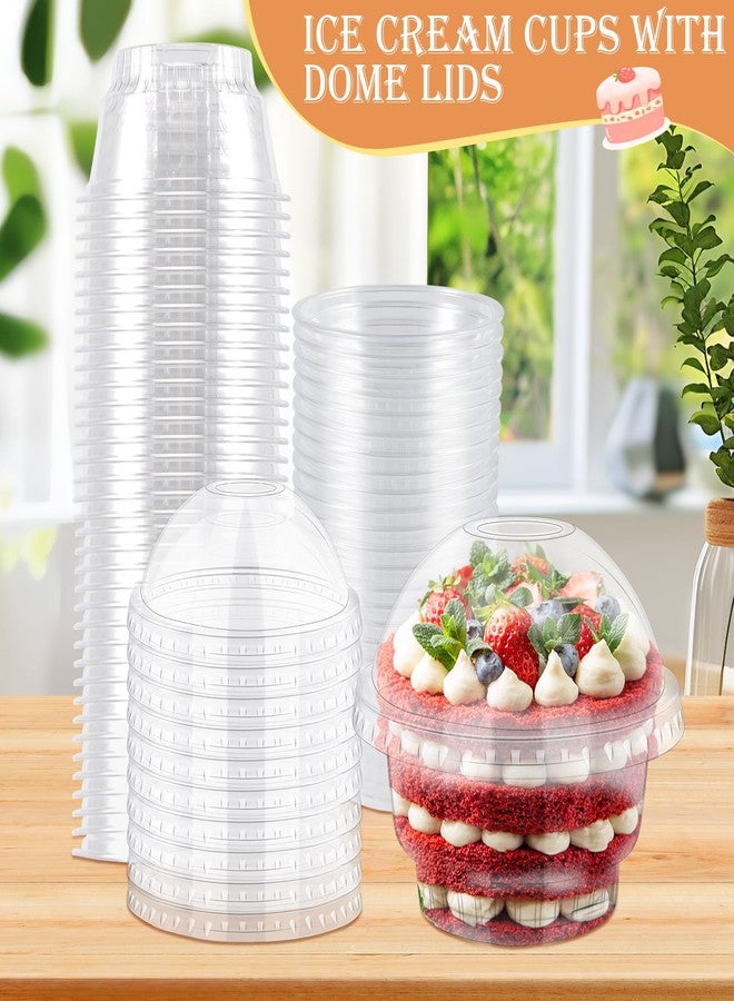 Tivcck 100 Pack Dessert Cups with Dome Lids,5 oz Clear Plastic Parfait Cups with Lids,Disposable Dessert Cups Ice Cream Cups,Clear Plastic Cups for Dessert,Fruit,Cupcake,Salad - Image 4