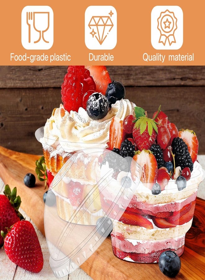 Tivcck 100 Pack Dessert Cups with Dome Lids,5 oz Clear Plastic Parfait Cups with Lids,Disposable Dessert Cups Ice Cream Cups,Clear Plastic Cups for Dessert,Fruit,Cupcake,Salad - Image 3
