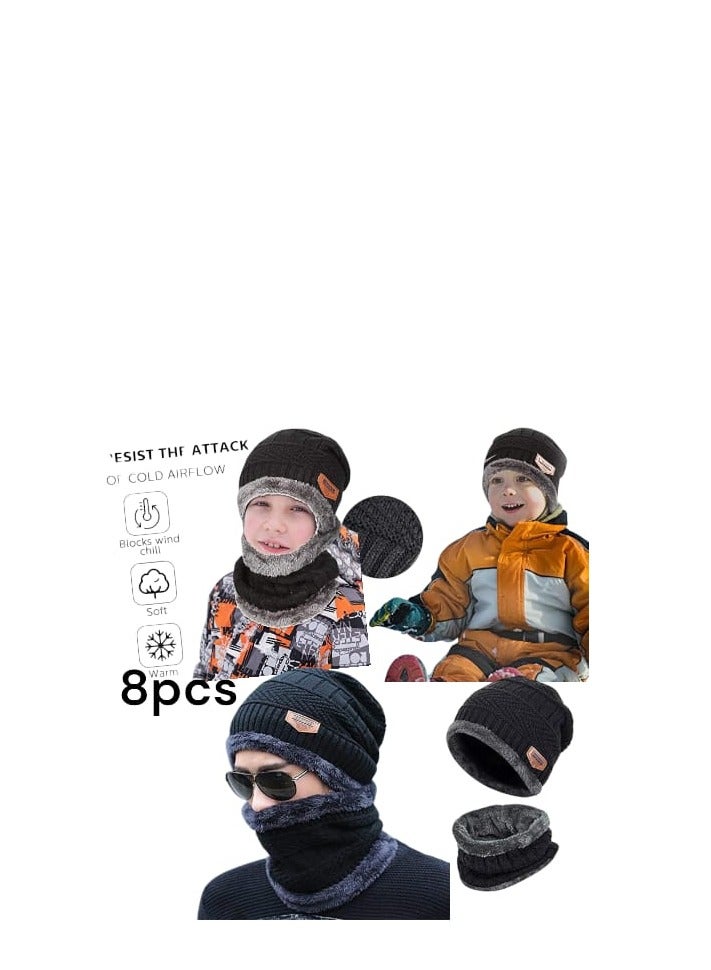 Generic 8-Piece Winter Beanie and Scarf Set 23 x 27 cm - Image 1