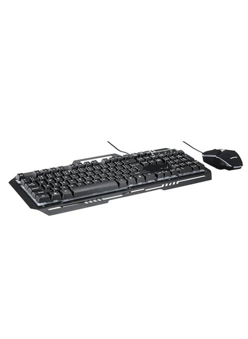 Gaming Keyboard and Mouse Combo with RGB Backlight for PC & Laptop - Black - KM-K77 - Wired  - Image 1