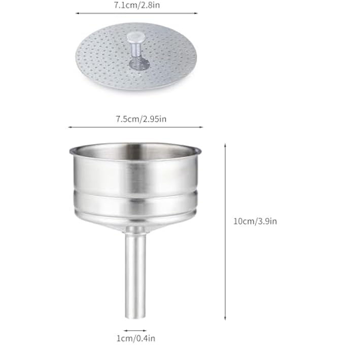 EASYWORKZ Stainless Steel Coffee Funnel Filter With Reducer Espresso Maker Replacement1012 Cup Size - Image 2