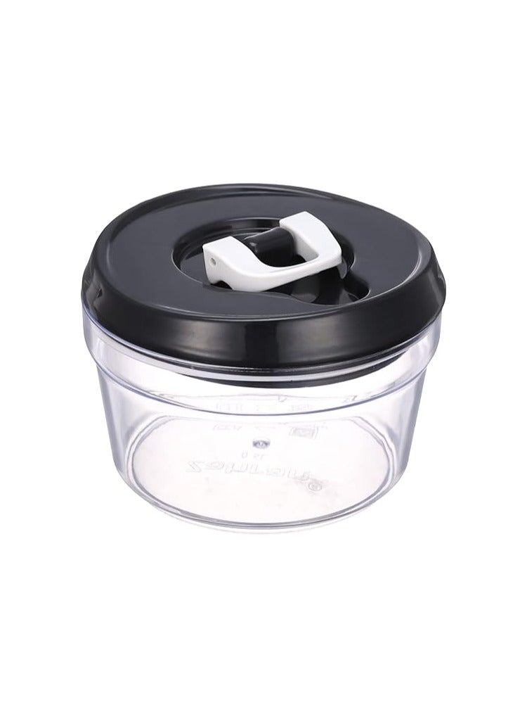 Zahran Zahran Round Food Container With Top Lock, 0.5 Litre, Black/Clear - 6000811 - Image 1