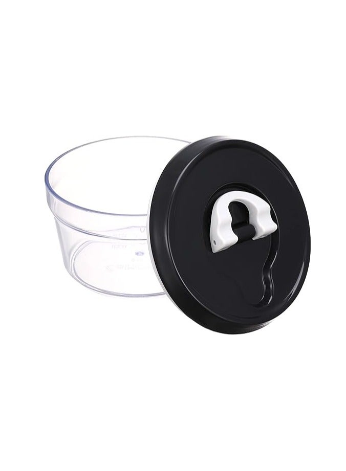 Zahran Zahran Round Food Container With Top Lock, 0.5 Litre, Black/Clear - 6000811 - Image 2