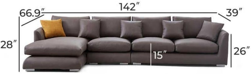 Comfynest L-Shape Modular Fabric Sectional Sofa - Image 2