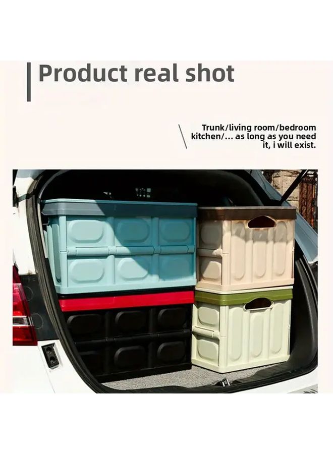 Black Small Car Trunk Folding Storage Box 7 4 Gallon Durable PP Material - Image 1