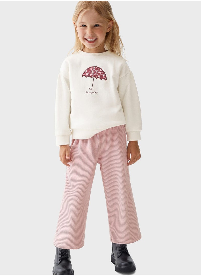 MANGO - Kids Corduroy Straight Fit Trousers - Image 1