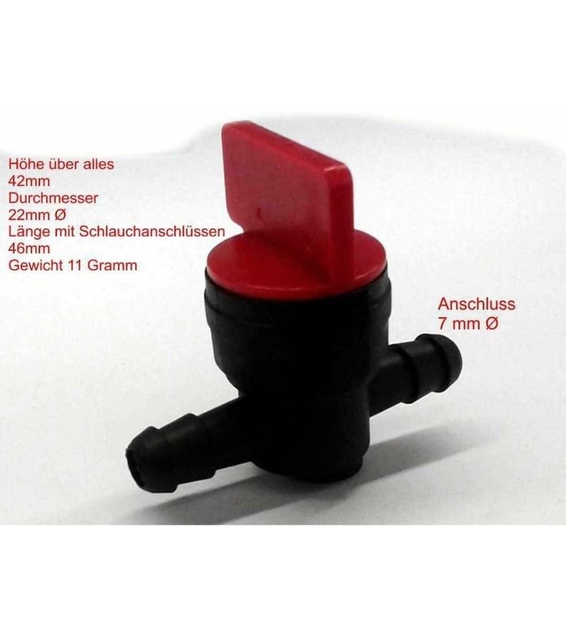 Universal Lawn Mower Fuel Shut Off Valve Black with 2 Clips for 6-8mm Hose Durable Petrol Diesel Engine Accessory - Image 4