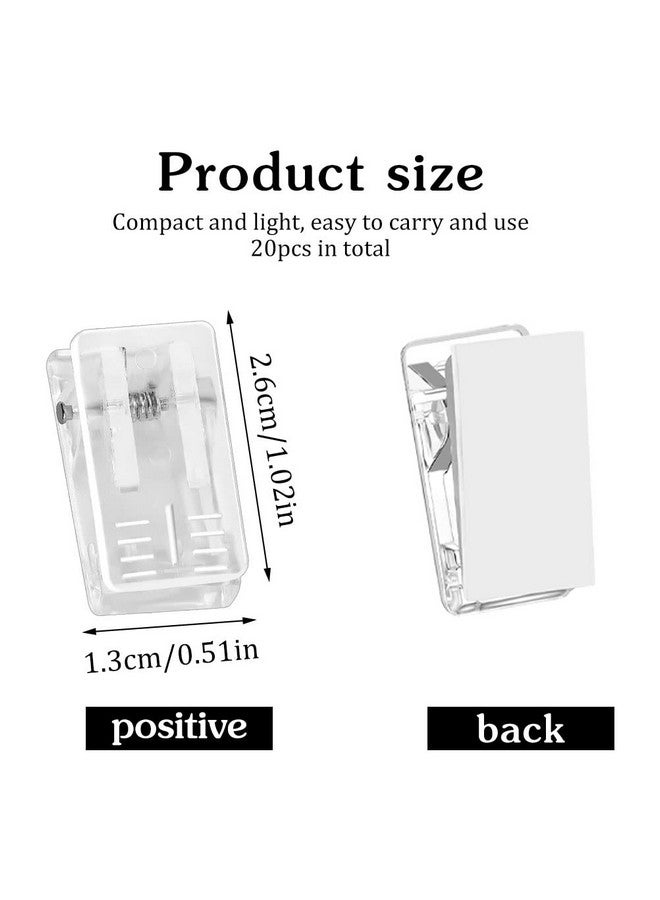 Prudiut 20 Pcs Self Adhesive Clips, Tapestry Clips Christmas Light Clips Sticky Clips Wall Clips Photo Poster Clips, Plastic Sticky Spring Clips For Hanging Christmas Lights Office Poster Photo, Clear - Image 2