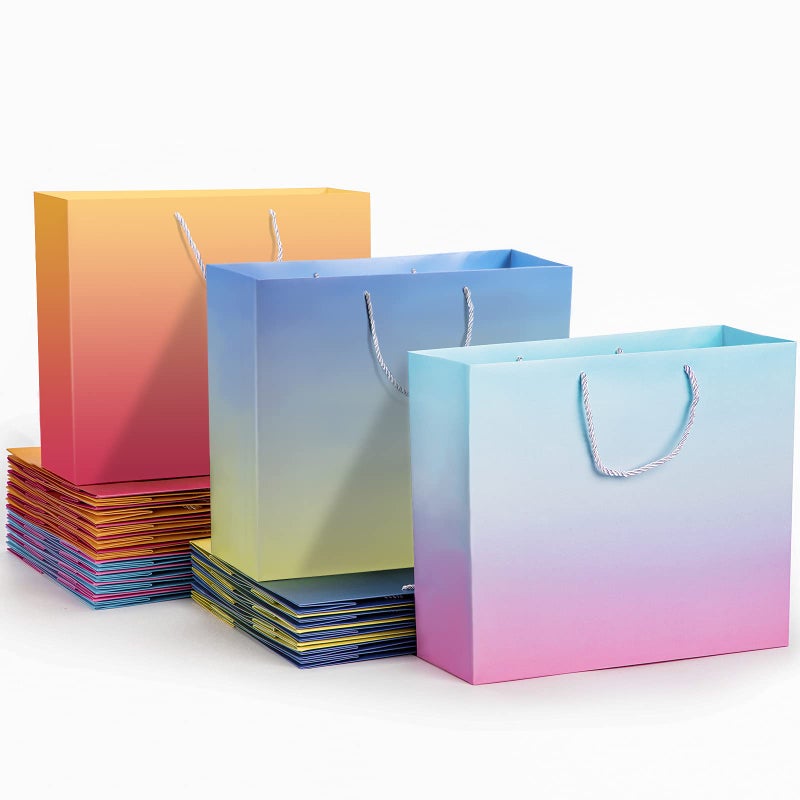 EUSOAR Large Boutique Paper Bags 30 pack 3 Colors 125x45x11 inches Shopping Bags with Handles for Business Clothes Merchandise Retail Party Favor Wedding Birthday Baby Shower Grocery
