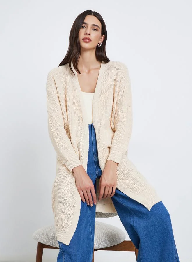 ستايلي كارديجان محبوك بقصة عادية