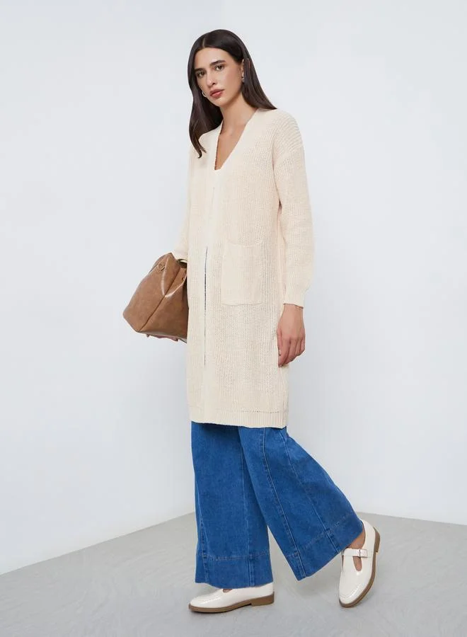 ستايلي كارديجان محبوك بقصة عادية