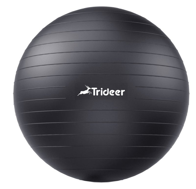 Trideer Yoga Ball Exercise Ball for Working Out, 5 Sizes Gym Ball, Birthing Ball for Pregnancy, Swiss Ball for Physical Therapy, Balance, Stability, Fitness, Office Ball Chair, Quick Pump Included - Image 1