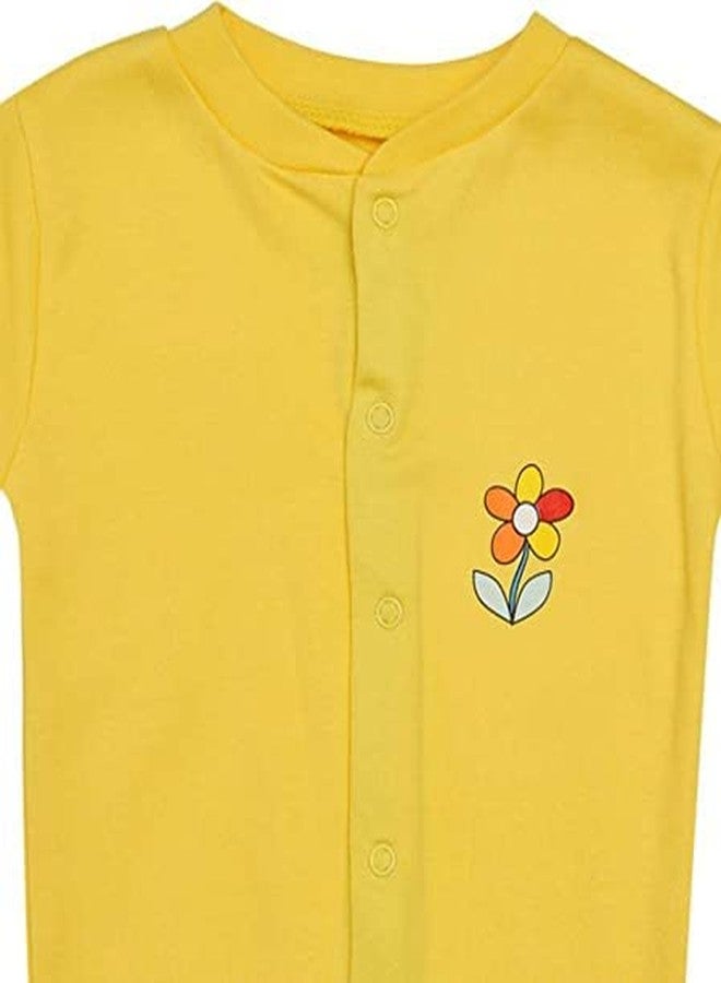 MARK AMPLE Wear New Born Baby Clothes Set Romper & Sleepsuit for Baby Girls & Boys (6-9 Months, Yellow) - Image 4