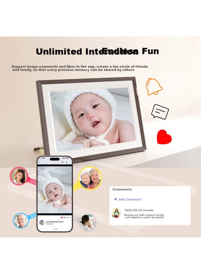 Arzopa 10.1 Inch Digital Electronic Photo Frame Smart Cloud Frame Electronic Album Photo Video Touch Playable Table/Wall Mountable D10 Holiday Gift - Image 5