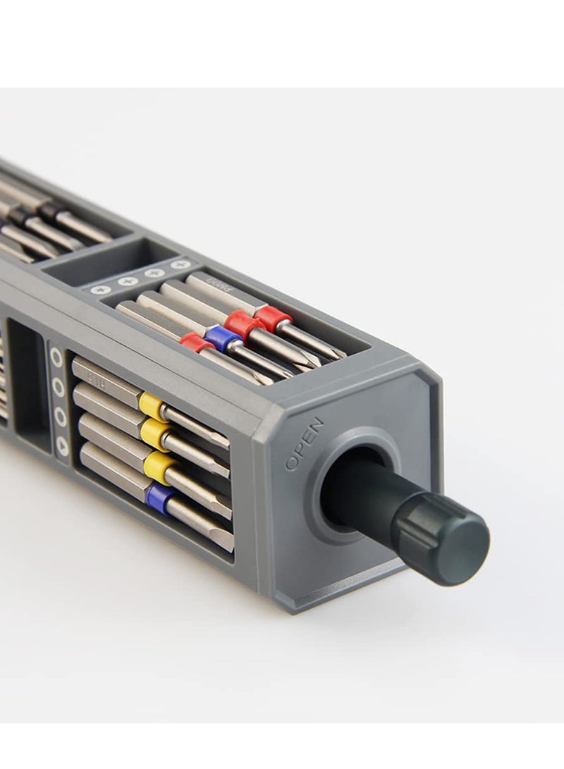 SYOSI مجموعة مفكات دقيقة صغيرة، 31 في 1 مجموعة أدوات إصلاح مفكات مغناطيسية محمولة صغيرة مع علبة ألمنيوم عالية الجودة للساعات، النظارات، الهواتف، الكمبيوتر، والإلكترونيات - Image 4