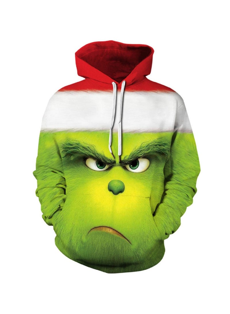 Loquat Green Fur Monster Grinch 3D Digital Printed Hoodie