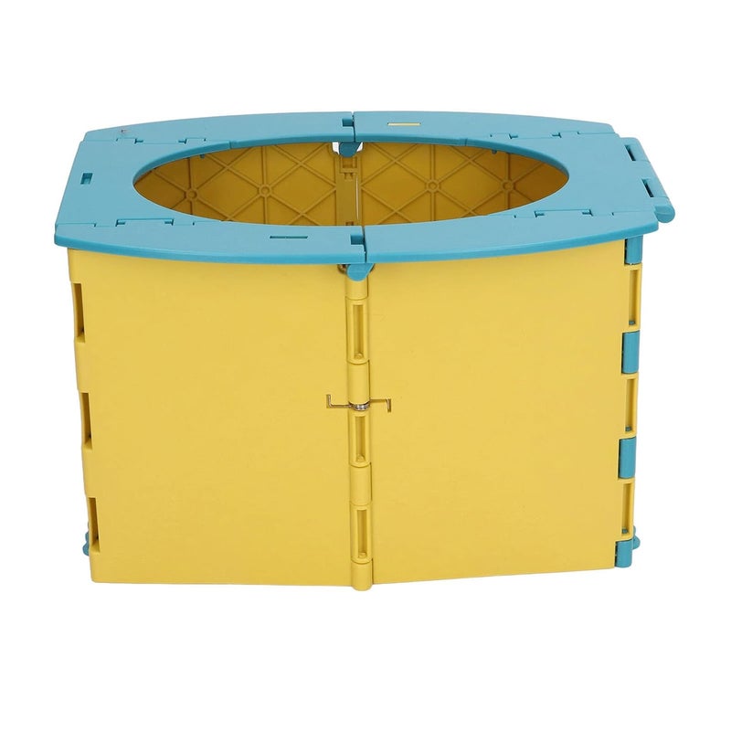 YWBL-WH Toddler Potty, Portable Foldable Travel Toilet Seat, Reusable Training Chair for Kids on Camping Trips and Long Car Rides (Blue Yellow) - Image 4