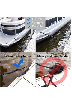 Y&D Dock Line Rope, Boat Bungee Lines 2 Pack 4 ft Mooring Rope Boating Accessories Quick Docking Non-Jerking Great Gifts For Men Pontoon, Kayak, Fishing Durable  - Image 4