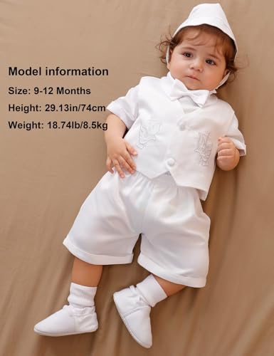 A&J DESIGN AJ DESIGN Baby Christening Outfits for Boys Baptism Suits With Shoes Set 69 Months - Image 3