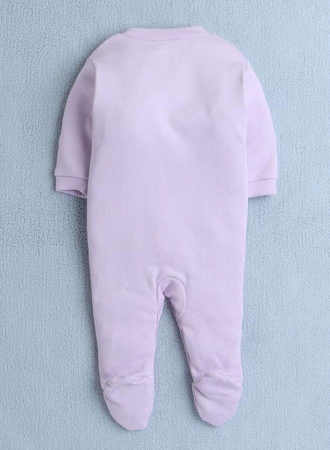 BUMZEE Lavender & White Baby Girls Full Sleeves Sleepsuit Pack of 3 Age - New Born (Peb10049A-lvd) - Image 5