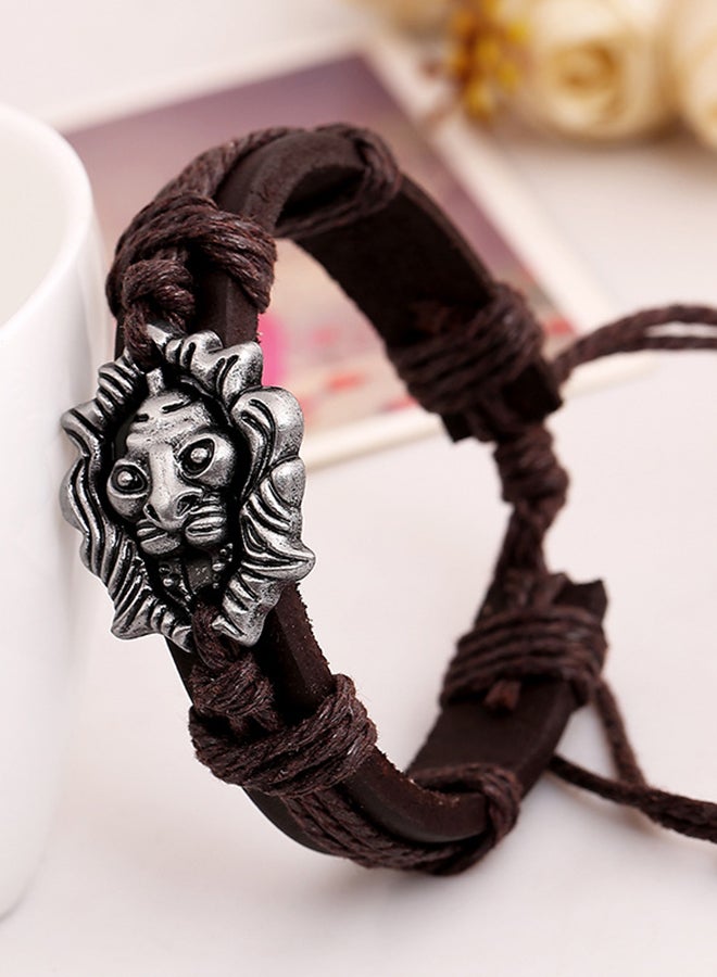 Leather Punk Lion Bracelet - Image 2