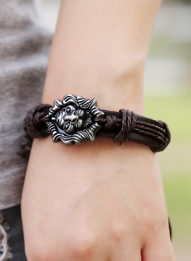 Leather Punk Lion Bracelet - Image 3