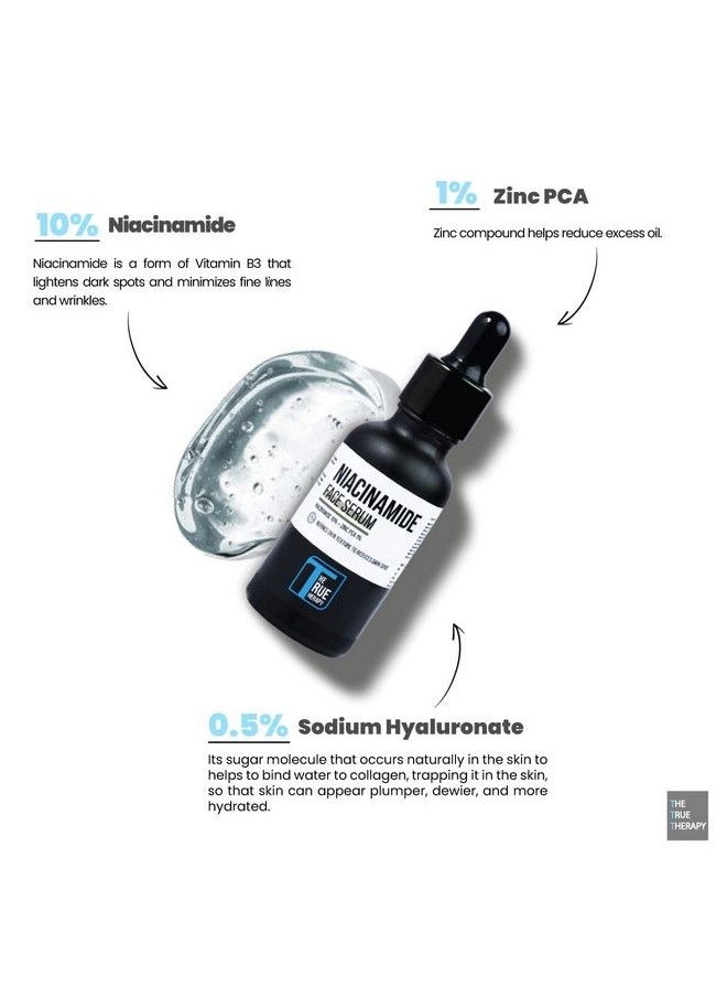 THE TRUE THERAPY Niacinamide 10% + Zinc Pca 1% Serum For Face Pore Reducer Uneven Skin Tone And Dark Spot Reducer Treat Acne Skin Balancing Reduce Excess Oil & Skin Redness 30 Ml  - Image 4
