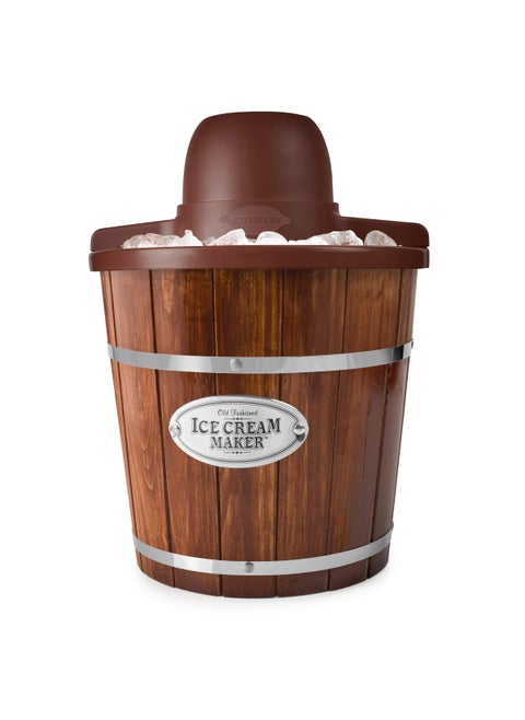 Nostalgia ICMW4NHDB 4Quart Wood Bucket Ice Cream Maker