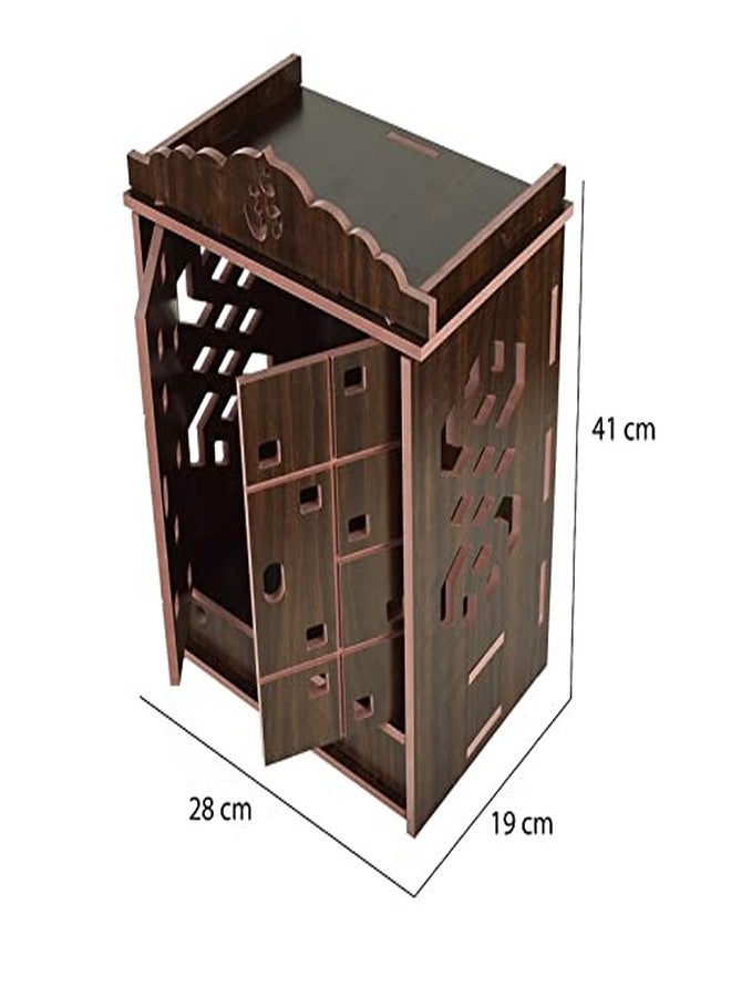 CrazyInk Wooden Readymade Wall Hanging Puja Temple for Home God Stand for Pooja Room Mandir Wood Devghar Stand for Office and Shop Crazyink-444 - Image 4