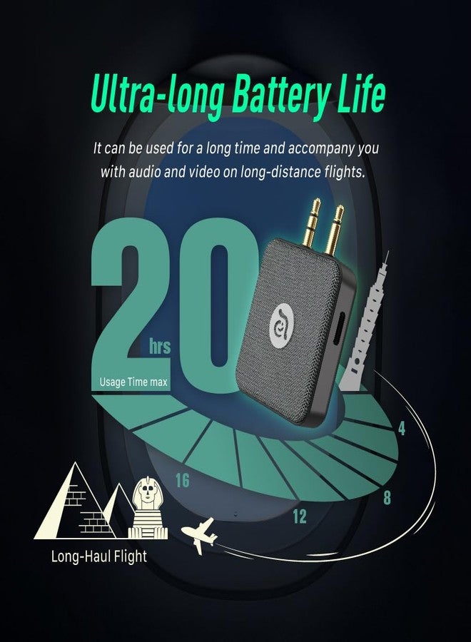 ADAM elements EVE II Bluetooth Transmitter + Receiver - Wireless Audio Adapter w/Foldable Dual 3.5 mm AUX Plug for Nintendo Switch, TV, Home/Car Stereo, Airline in-Flight Systems - Image 5