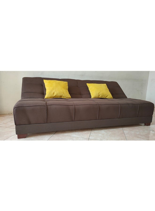 رانجو كنبة سرير3×1من رانجو للاثاث 120×190×40 سم متعددة الاستخدامات وأنيقه هي إضافة إلى أي منزل، مصممه لتوفير المساحة والراحة في نفس الوقت، مما يجعلها مثاليه للمساحات الصغيرة وغرفة المعيشة والمكتب وغرف الأطفال تستخدم امام التليفزيون تتحول بسهولة إلى سرير120×190 سم، واسفنج عالي الكثافه مع طبقة من الفايبر والقماش.اللون بني - Image 3