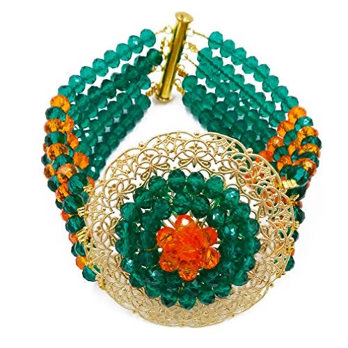 aczuv African Beads Jewelry Set 2017 Nigerian Wedding Necklace and Earrings for Women (Multicolors) - Image 2