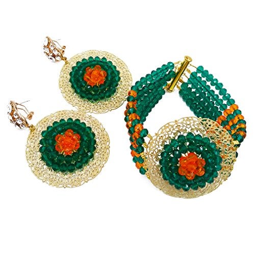 aczuv African Beads Jewelry Set 2017 Nigerian Wedding Necklace and Earrings for Women (Multicolors) - Image 3