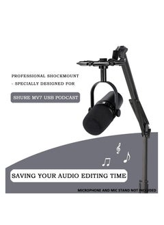 SYOSI MV7 Shock Mount, Reduces Vibration Noise, Professional Shockmount, Matching Mic Boom Arm Stand, Compact Design, Boom Arm Capability, More Streamlined Design Compatible for Shure MV7 Mic  - Image 2