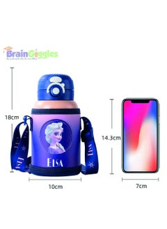 BrainGiggles Stainless Steel Water Bottle for Kids with Bottle Cover and Strap – Disney Frozen Elsa Water Bottle for Girls, 580 ml Leakproof, Insulated Water Bottle with Straw for School - pzsku/ZDE7B6AA9B84D043DCEBFZ/45/_/1739275978/ba9a4531-6e9f-44a8-8569-ec76367e6f48