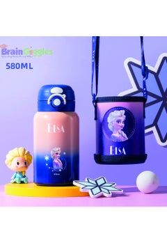 BrainGiggles Stainless Steel Water Bottle for Kids with Bottle Cover and Strap – Disney Frozen Elsa Water Bottle for Girls, 580 ml Leakproof, Insulated Water Bottle with Straw for School - pzsku/ZDE7B6AA9B84D043DCEBFZ/45/_/1739275989/0641d564-bcd4-4a64-b80e-4f8da81acd68