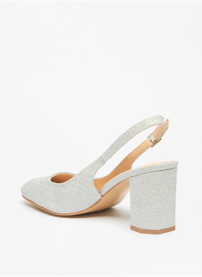 Flora Bella By Shoexpress - Women's Textured Block Heeled Pumps With Buckle Closure - Image 1