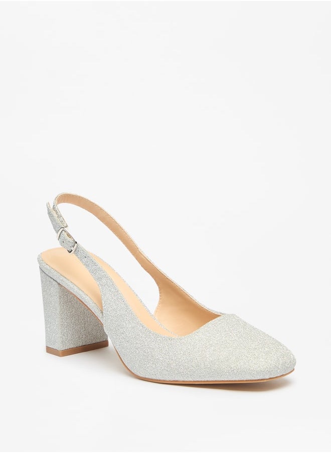 Flora Bella By Shoexpress - Women's Textured Block Heeled Pumps With Buckle Closure - Image 1