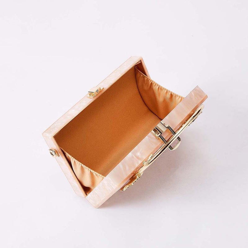 Women'S New Flower Acrylic Evening Bag Shoulder Crossbody Wedding Banquet Clutch Chain Bag - Image 4