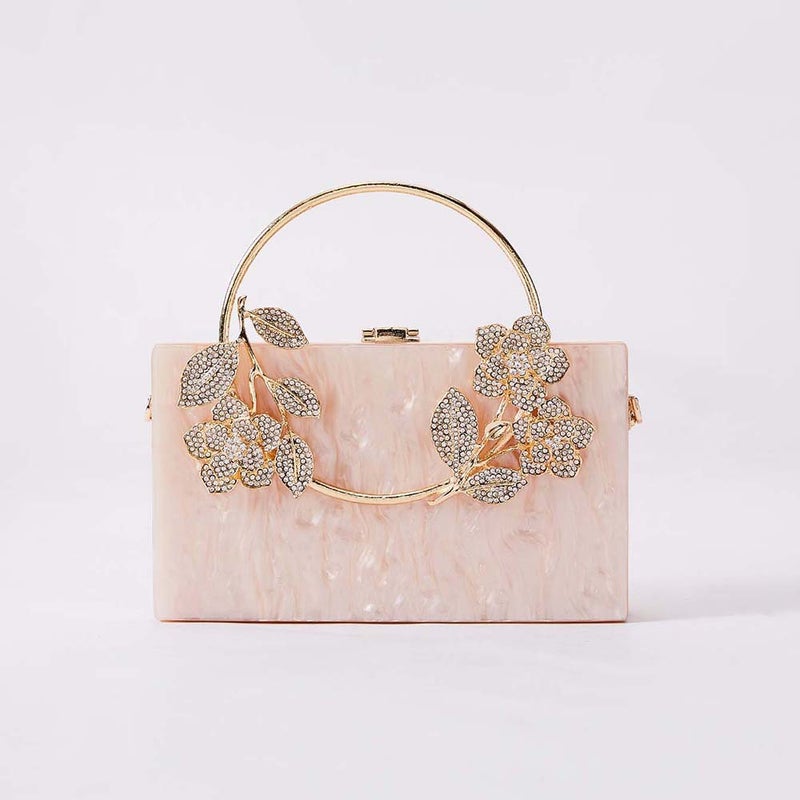 Women'S New Flower Acrylic Evening Bag Shoulder Crossbody Wedding Banquet Clutch Chain Bag - Image 2