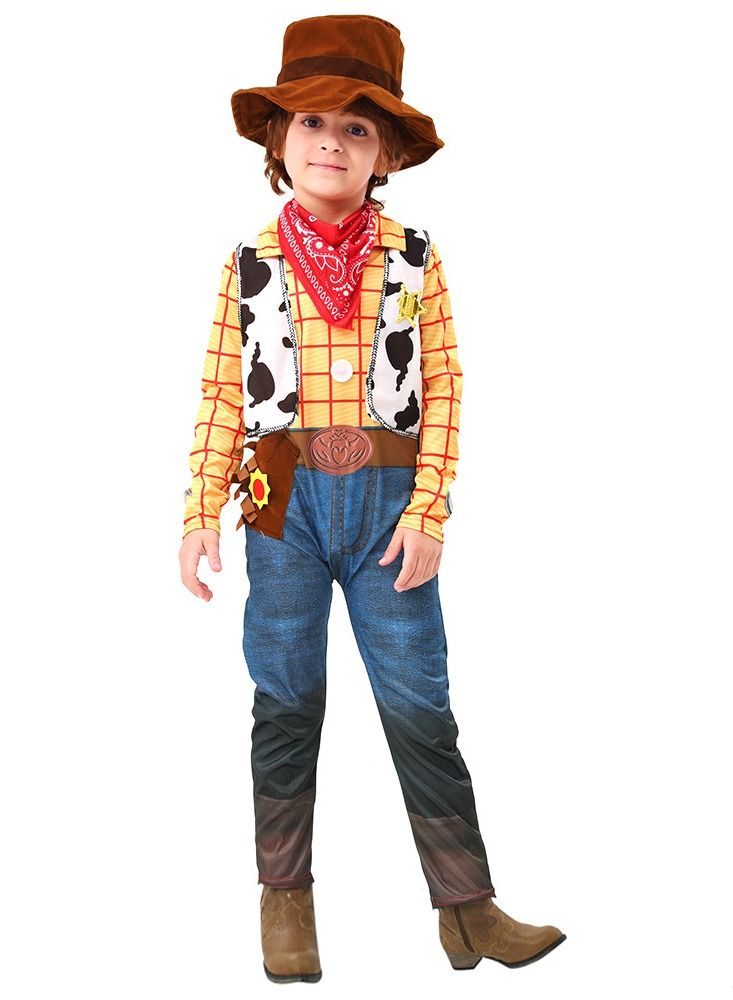 Toy Story 4 Woody Costume,Classic Deluxe Boys' Costume, Kids Cowboy Costume  - Image 1