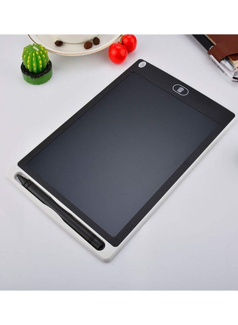 LCD Writing Tablet 8.5 Inch, Doodle Pad Portable Erasable Reusable Writing and Drawing Pad, Learning Toys Kids Writing Pad for Boys and Girls (White)