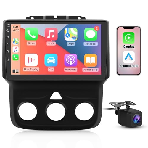 Junsun 4 Core 64GB ROM Car Radio Stereo for Dodge RAM 1500 2500 3500 2013 2014 2015 2016 2017 2018 with Android 13 Carplay Android Auto Bluetooth (Only fit Manual AC) - Image 1