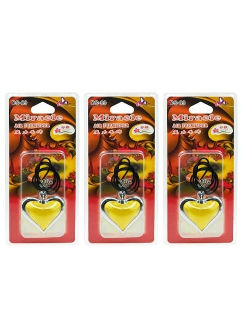 3-Piece of Miracle air freshener with lemon scent