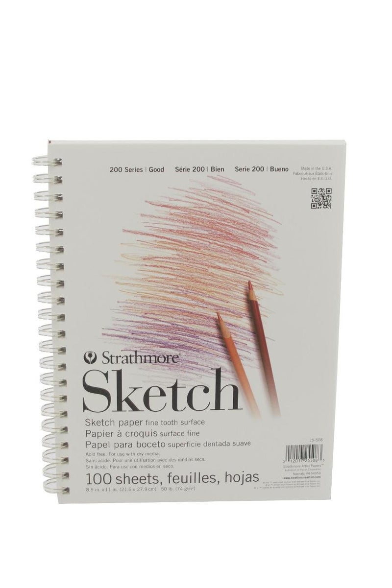 Strathmore Sketch Drawing Paper Spiral74 gsmWhiteLetter100 Sheets