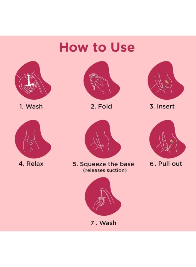 AZAH menstrual cup women Large 10 hrs protection medical grade silicone reusable periods no leakage odour rash free ultra soft pack of 2 - Image 4