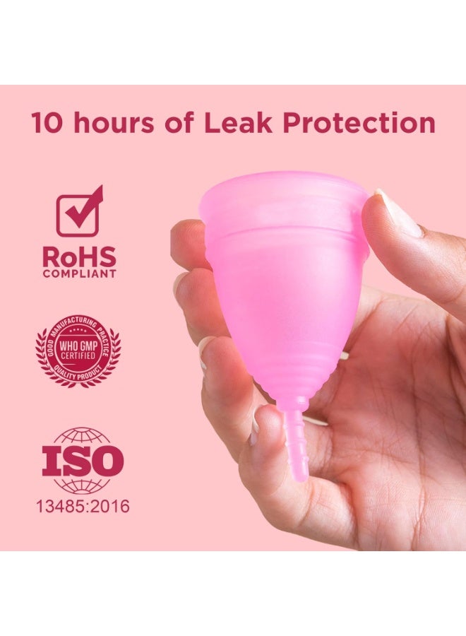 AZAH menstrual cup women Large 10 hrs protection medical grade silicone reusable periods no leakage odour rash free ultra soft pack of 2 - Image 3