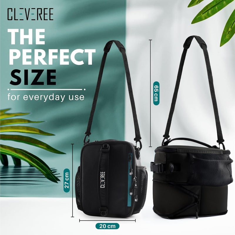 CLEVEREE Insulated Lunch Bag -Cooler Bag - Expandable Lunch Bag suitable for Work Office Travel -Lunch Bag for Men and Women-Lunch Box Leak proof with Adjustable Shoulder Strap (Black) - Image 2